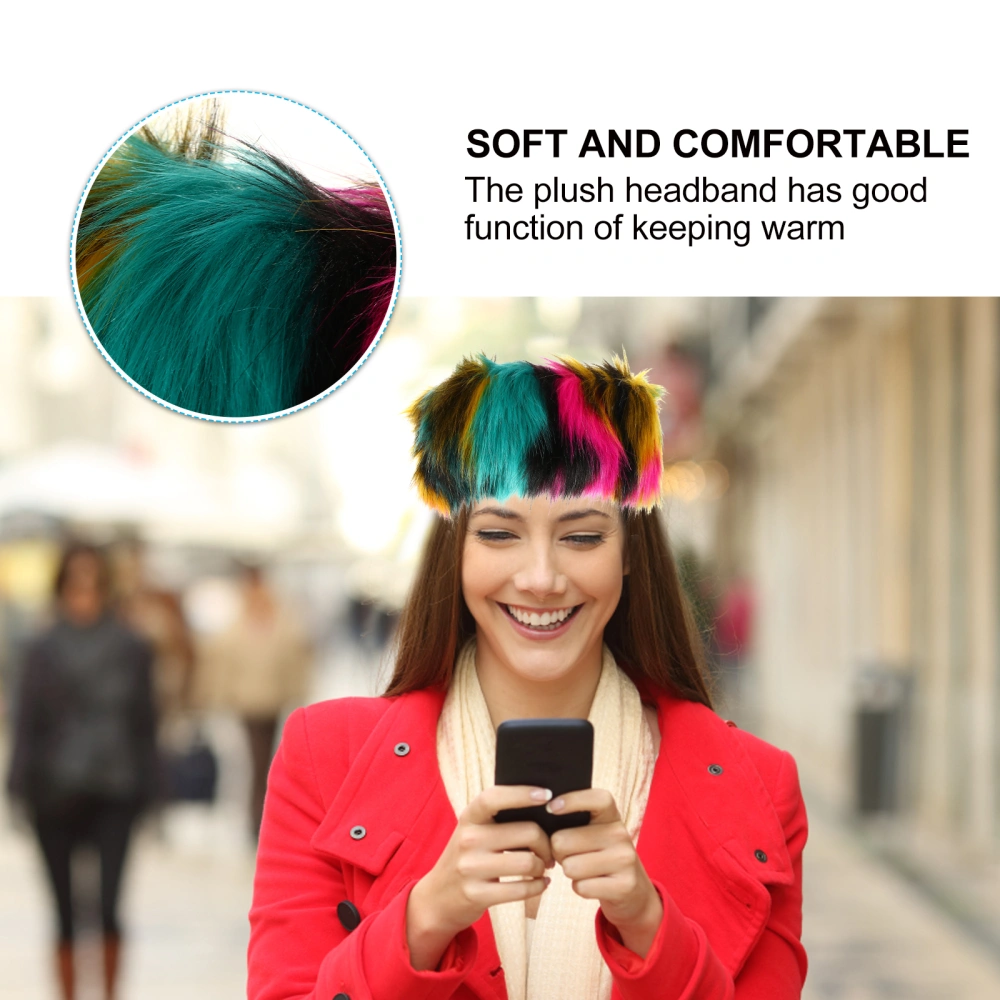 1pc Fashion Warm Headband Chic Head Band Colorful Plush Hair Band for Women