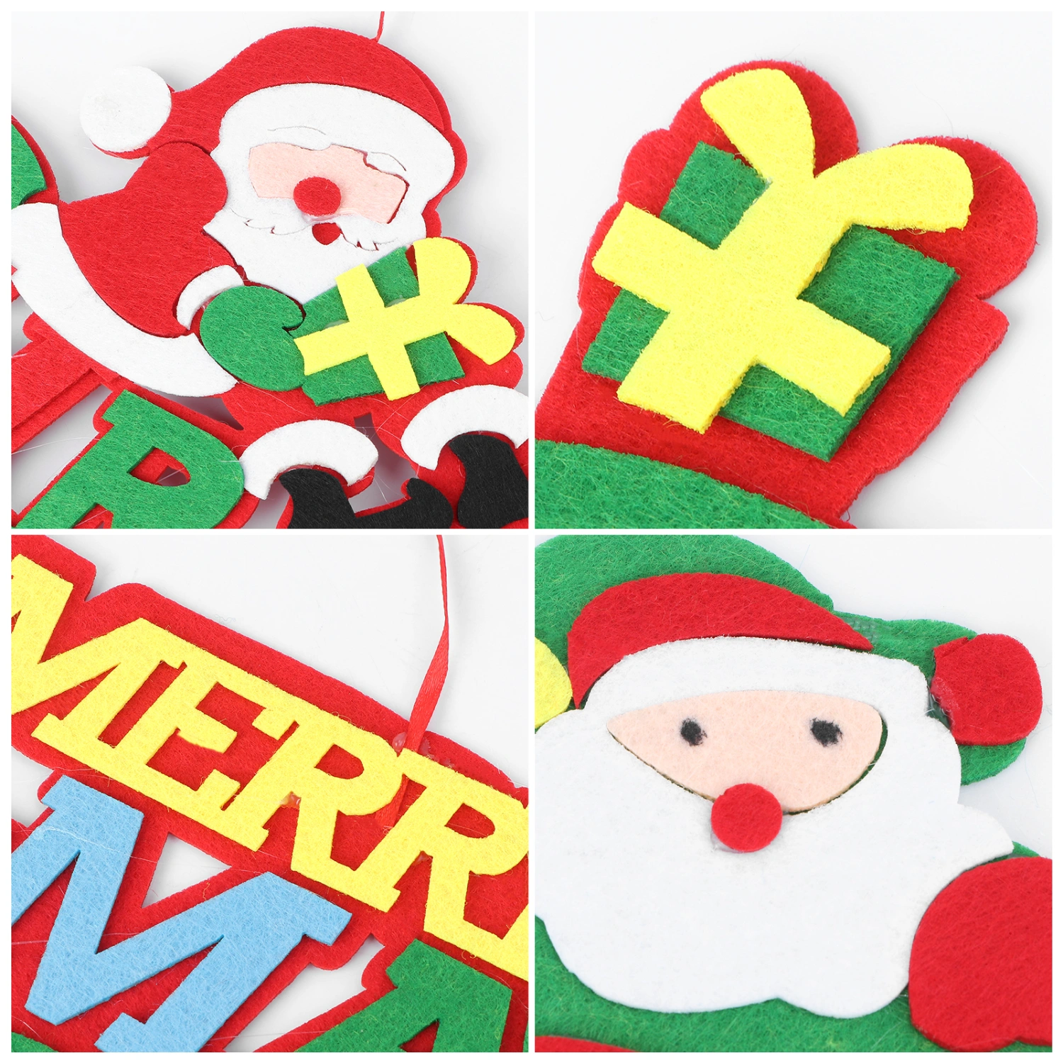 2pcs Merry Christmas Hanging Decor Felt Hanging Ornament Xmas Tree Party Hanging Pendant Adornment for Home Christmas