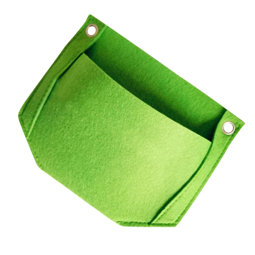 2Pcs Felt Storage Bags Versatile Home Garden Storage Container Organizer Pocket Wall Hanging 3D Planting Storage Bags (Green)