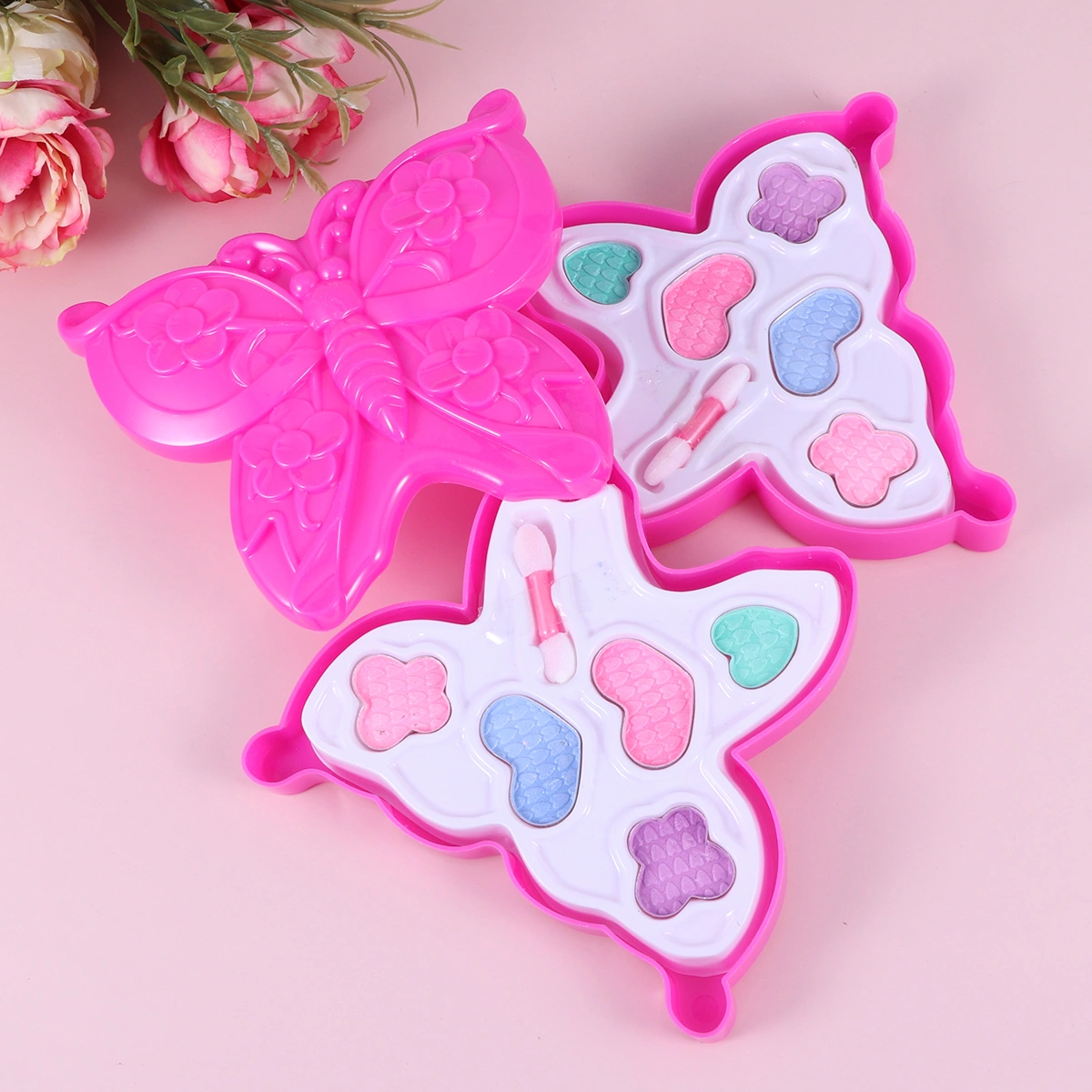 1 Set of Baby Makeup Set Play House Toy Cosmetics Toy Girls Makeup Tool Little Girl Gift Box Pink (931A)