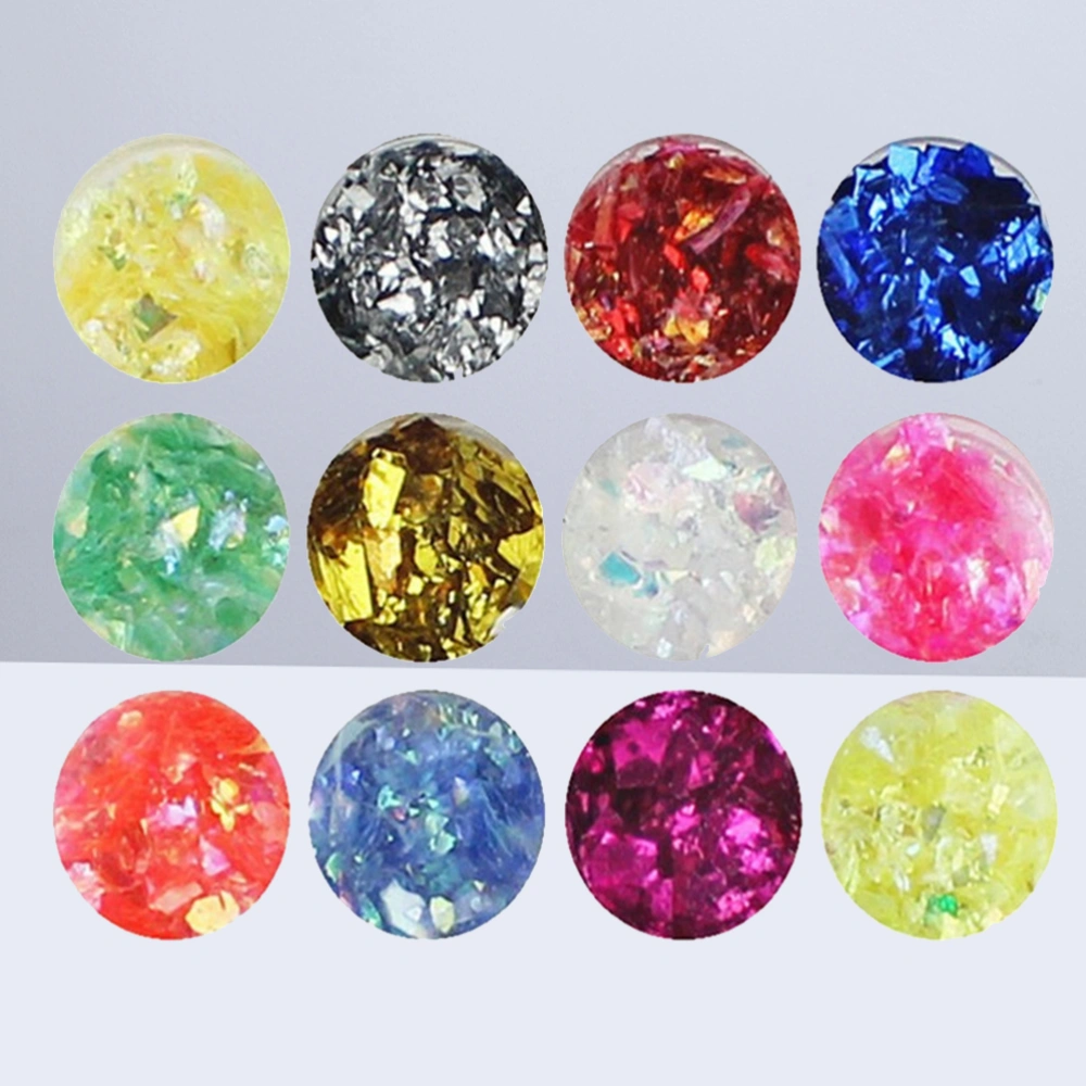 Nail Art Glitter Dress DIY Charms Nail Tips Gradual Changing Color Shell Style Decorations (Ramdon Color)