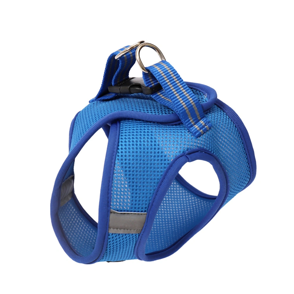 Vest Type Pet Harnesses Breathable Pet Pulling Strap Cat Harnesses Creative Cat Chest Straps (Blue, Size S)