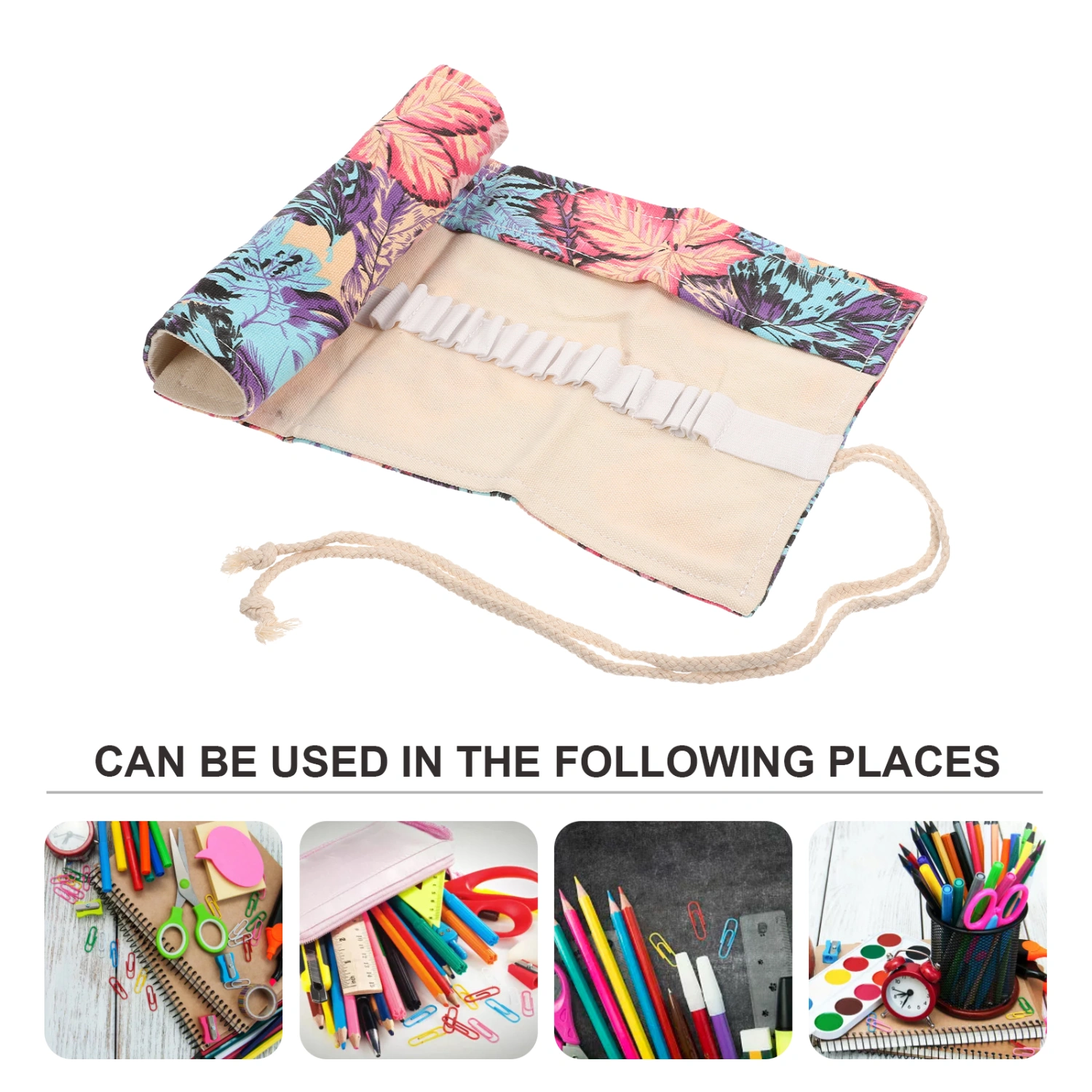 Pencil Roll Up Case Canvas Pencil Wrap Case Roll Up Pouch Pen Wrap Organizer Roll Up Pencil Holder