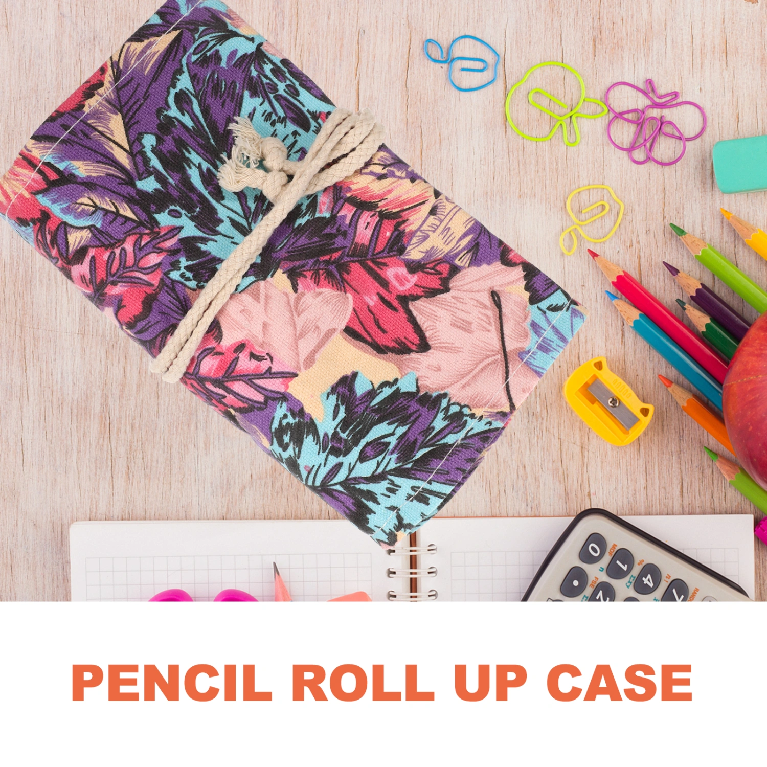Pencil Roll Up Case Canvas Pencil Wrap Case Roll Up Pouch Pen Wrap Organizer Roll Up Pencil Holder