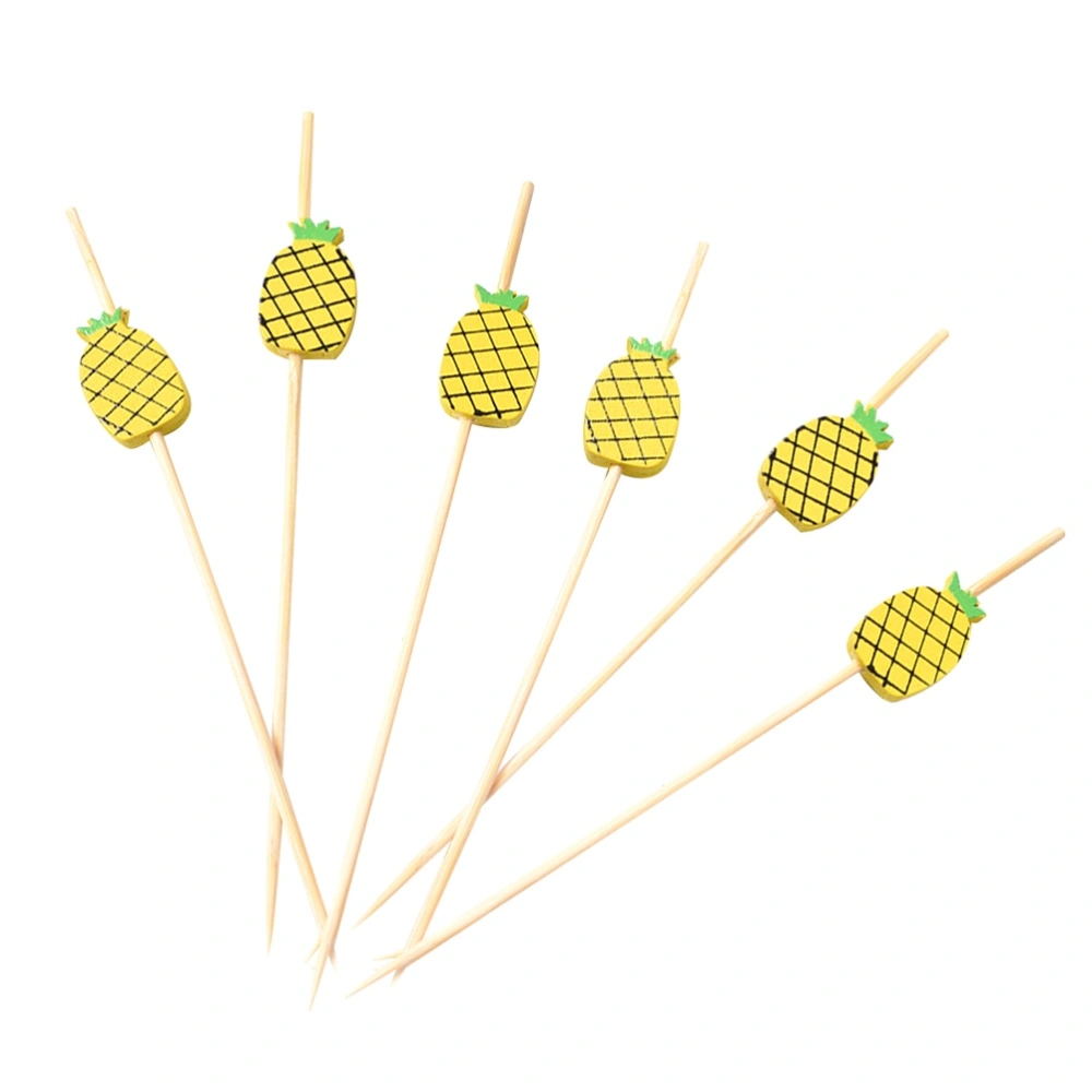 100 Pcs 12cm Cocktail Picks Creative Handmade Pineapple Beaded Appetizer Picks Fruit Toothpicks Party Supplies