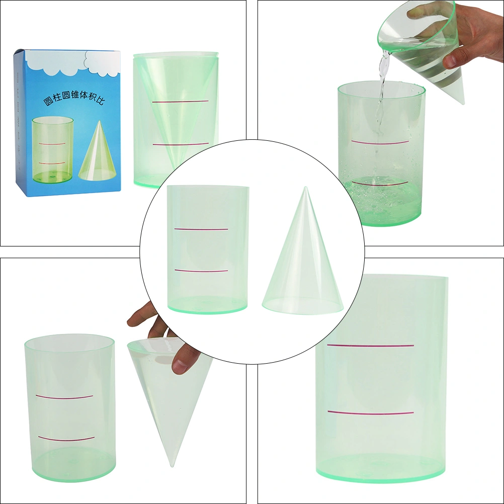 2 Pcs Cylinder Cone Mathematical Volume Ratio Demonstrator Teaching Tools