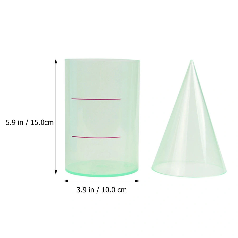 2 Pcs Cylinder Cone Mathematical Volume Ratio Demonstrator Teaching Tools