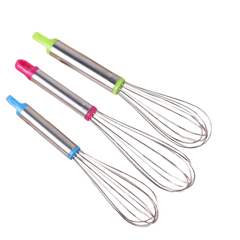 3pcs Stainless Steel Egg Beater Hand Hold Egg Whisk Kitchen Egg Mixer Beater