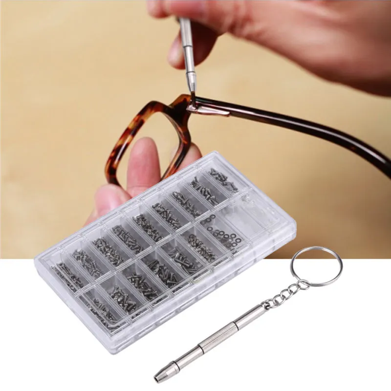 1000PCS Glasses Sunglasses Spectacles Watch Tiny Screws Nut Assortment Repair Tool Kit