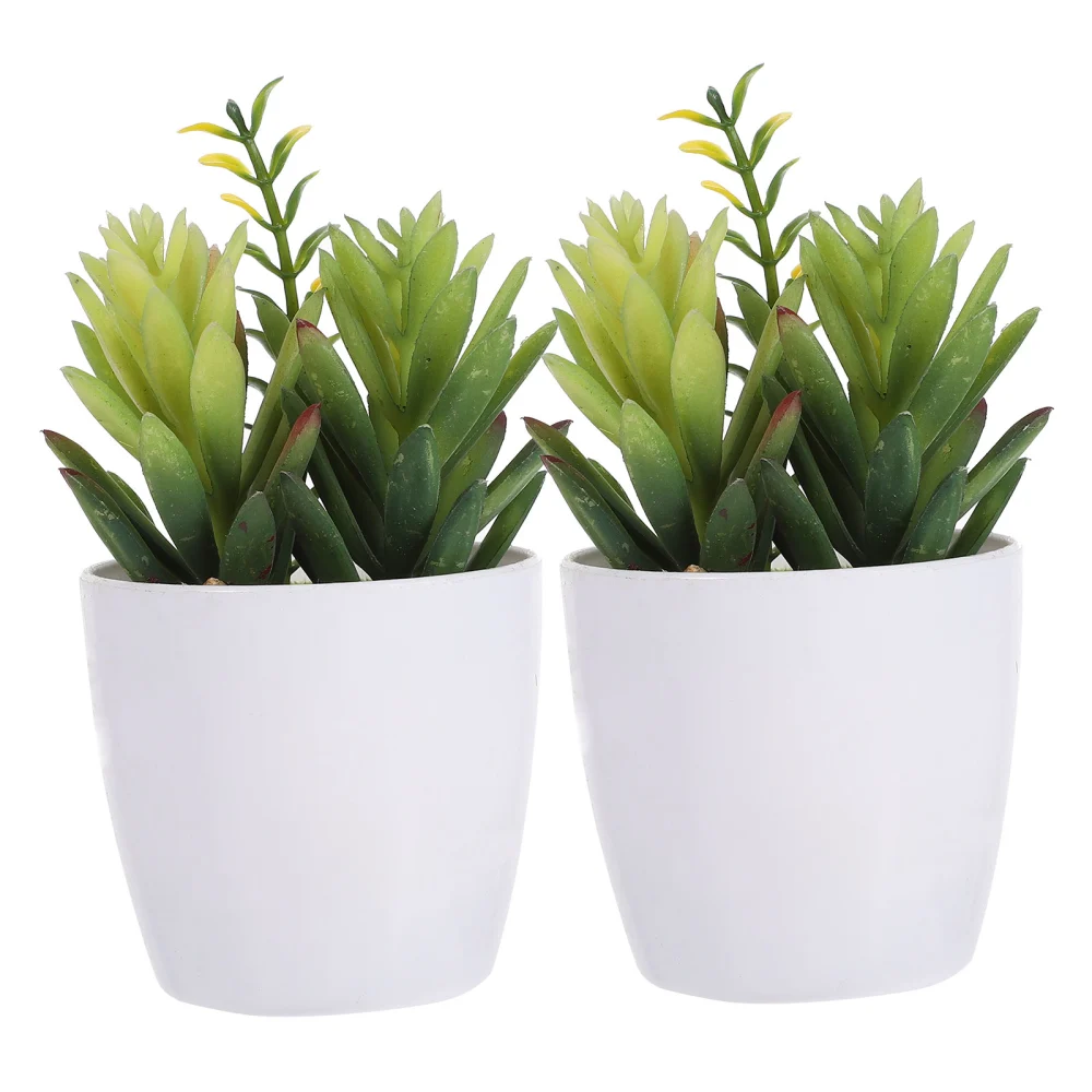 2pcs Artificial Plants Ornament Artificial Greenery Bonsai Fake Plant Decor