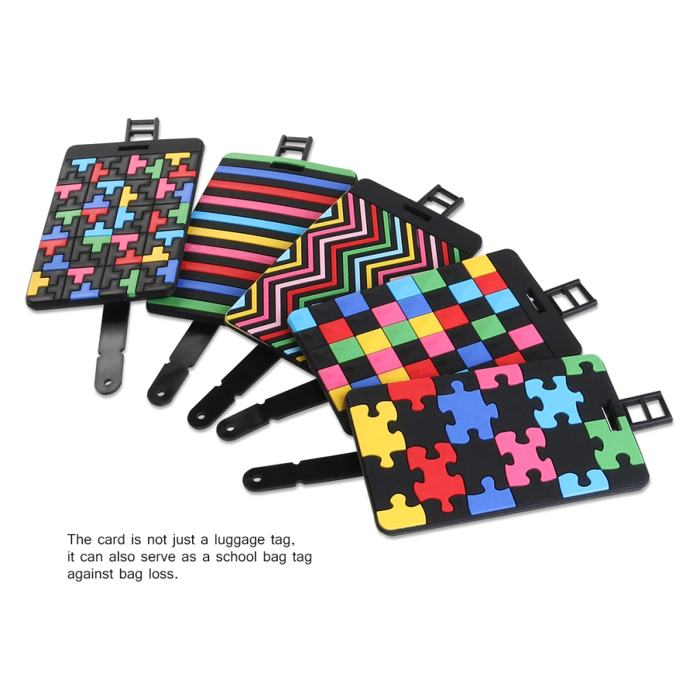 PIXNOR 5pcs PVC Luggage Baggage Handbag Tag with Geometric Pattern