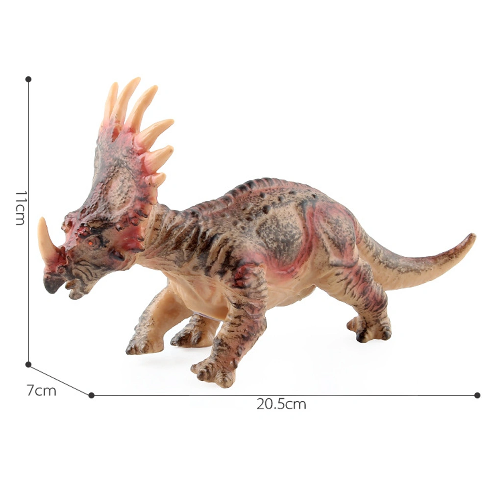 Small Cotton Filled Dinosaur Model Decoration Dinosaur Statue Toy Plastic Craft Desktop Ornament (Styracosaurus)