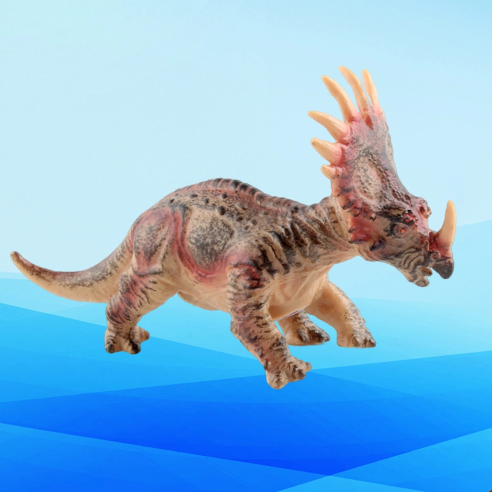 Small Cotton Filled Dinosaur Model Decoration Dinosaur Statue Toy Plastic Craft Desktop Ornament (Styracosaurus)
