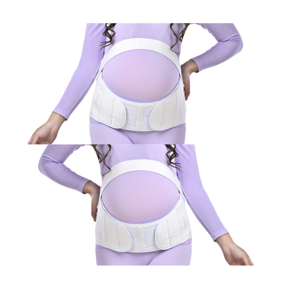 Cotton Breathable Pregnant Women Abdominal Support Band Prenatal Support Belt (White Size XXL)