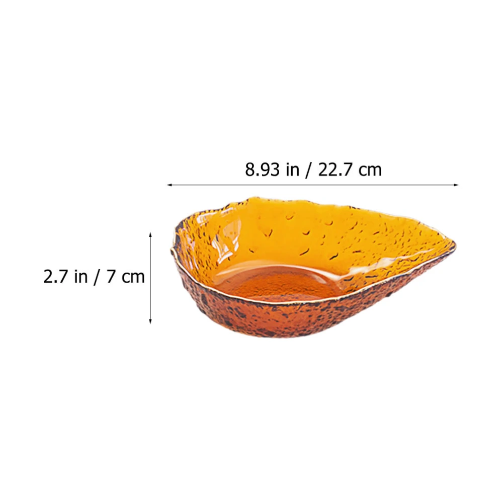 1pc Creative Glass Bowl Fruit Salad Bowl Golden Rim Bowl Food Serving Bowl