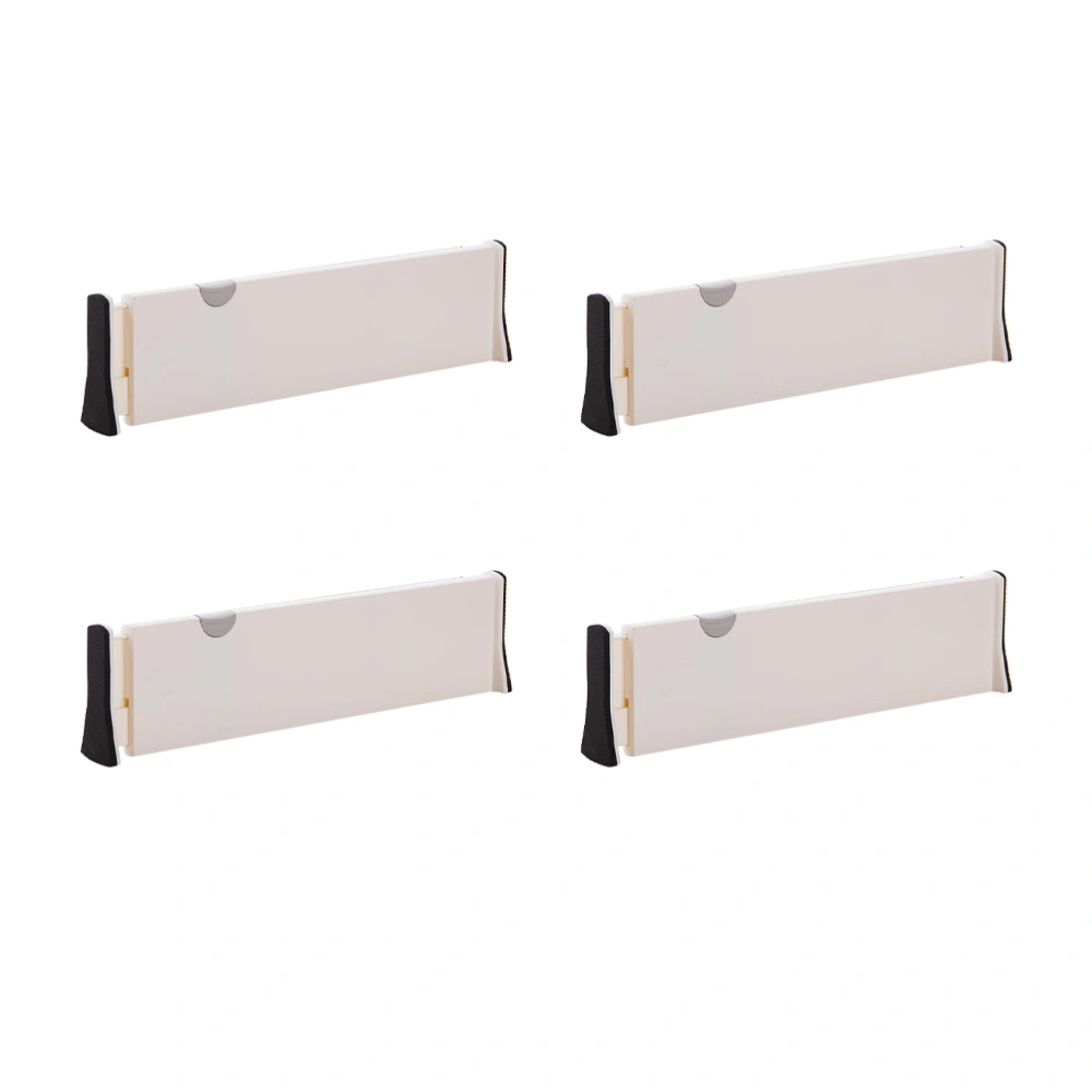 4PCS Adjustable Plastic Drawer Divider Flexible DIY Separation Plate for Home Tidy Closet Stationary - Size L (Beige)