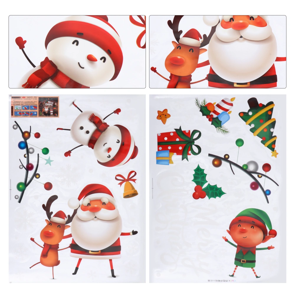 2 Sheets Creative Christmas Glass Sticker Window Sticker Shopwindow Decal