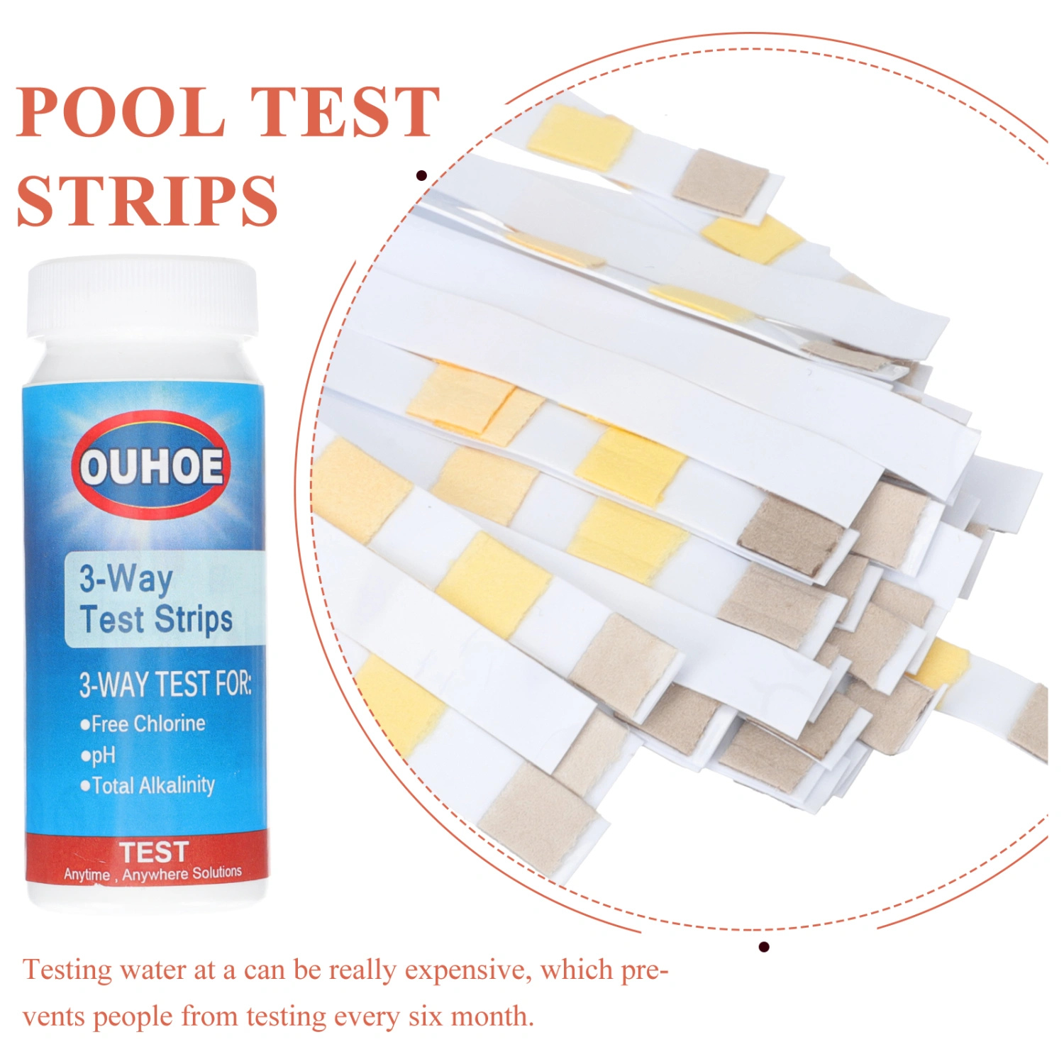 50pcs Water Test Strips Swimming Pool PH Test Paper Swimming Pool Accessories