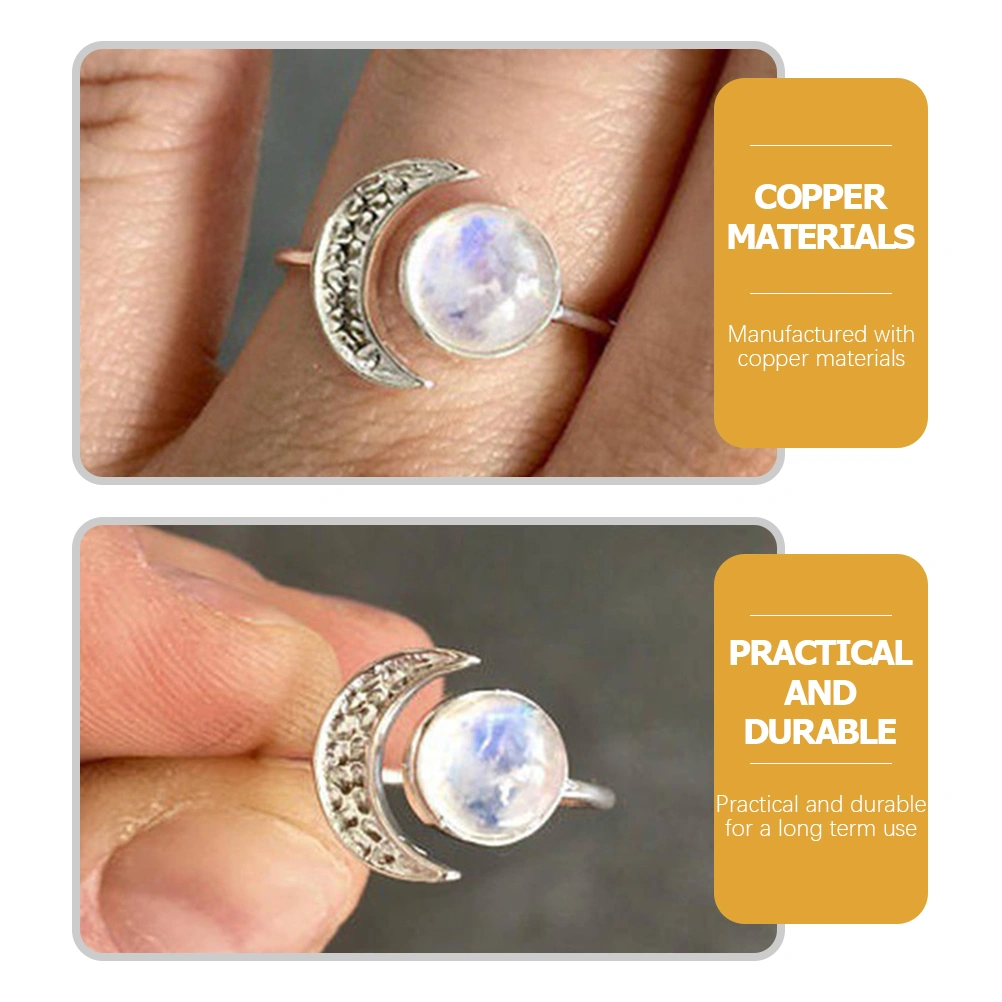 Rings Adjustable Moon Ring Fashion Copper Rings Women Wedding Birthday Gift