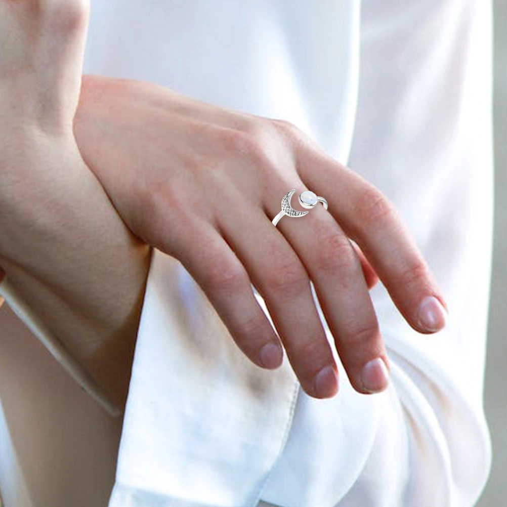 Rings Adjustable Moon Ring Fashion Copper Rings Women Wedding Birthday Gift