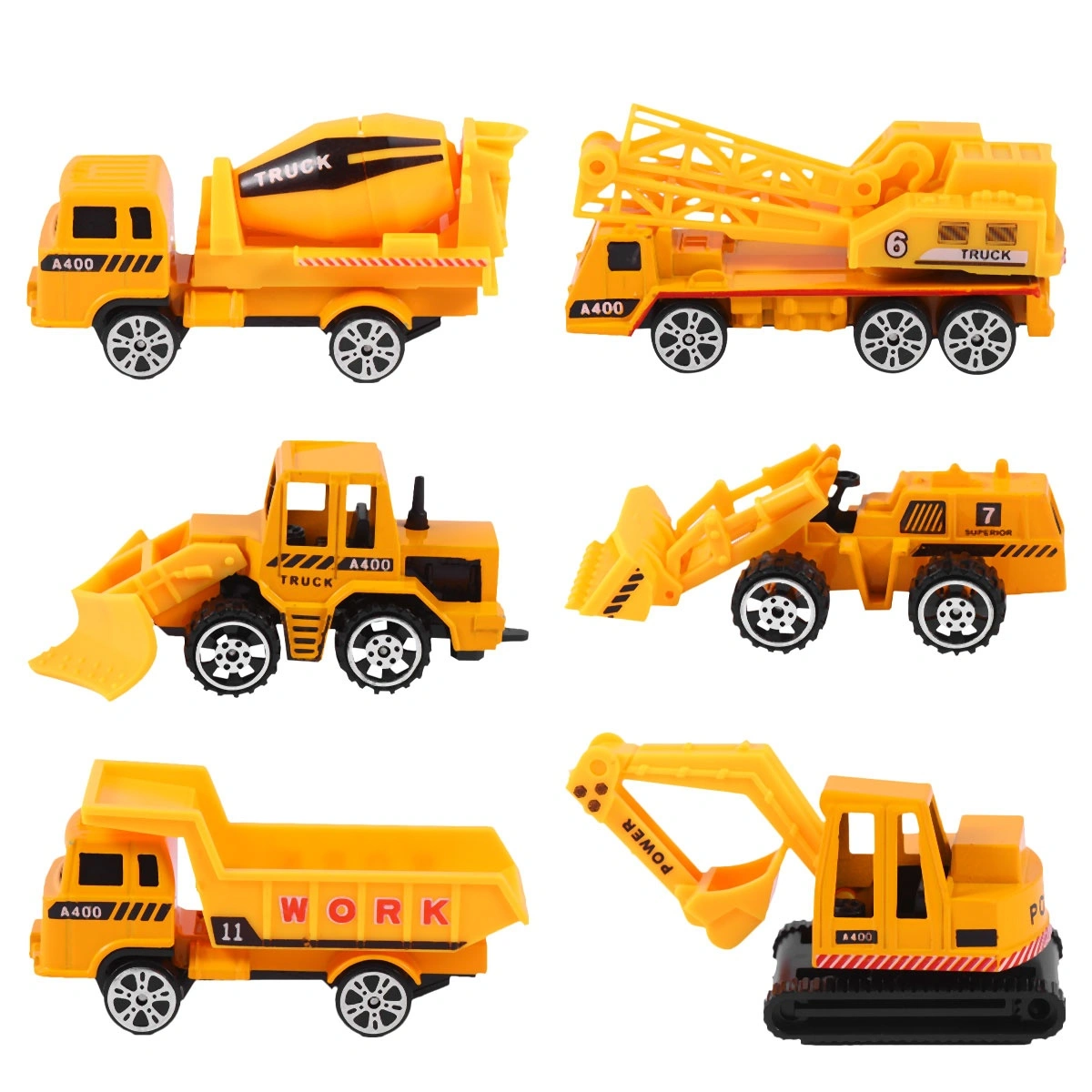 6pcs Engineering Truck Toys Inertia Control Toys Alloy Car Models Simulation Truck Set for Kids Children