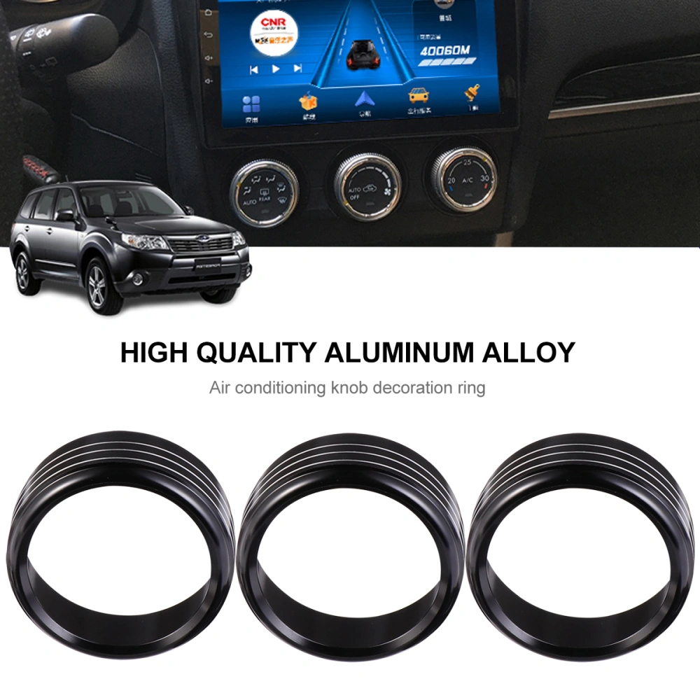 3pcs Air Condition Button Ring Covers Car Decoration Air Condition Knob Ring