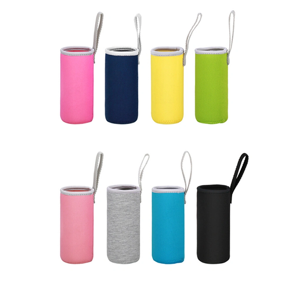 550ML Water Bottle Carrier Bag Pouch Cover Insulated Water Bottle Holder Cup Sets Great for Stainless Steel Glass or Plastic Size - 6.8*19CM (Light Pink)