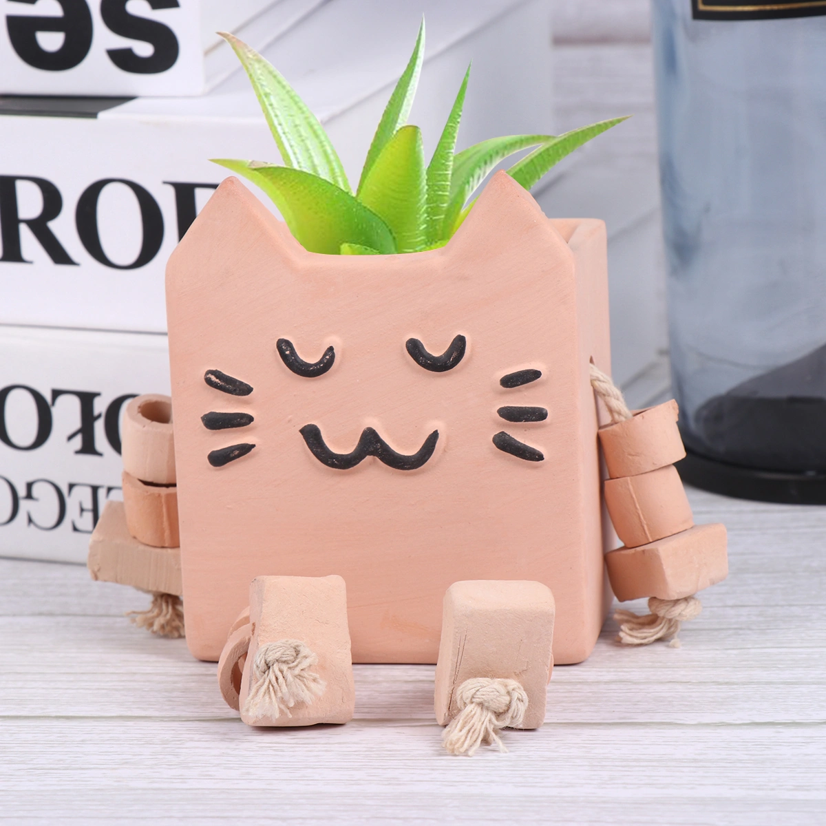 1pc Novel Succulent Potted with Cartoon Shape Design Flower Basin for Friends (Random Style)