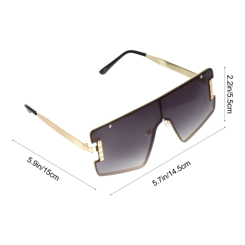 1Pc Retro Eyeglasses Fashion Eyewear Photo Prop Party Sunglasses (Gold Frame)