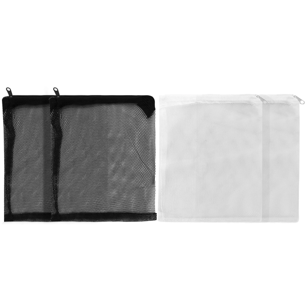 10pcs 40x30cm Aquarium Filter Bag Zipper Filtering Bag Fish Tank Mesh Pouch (White, Black, 5pcs Each)