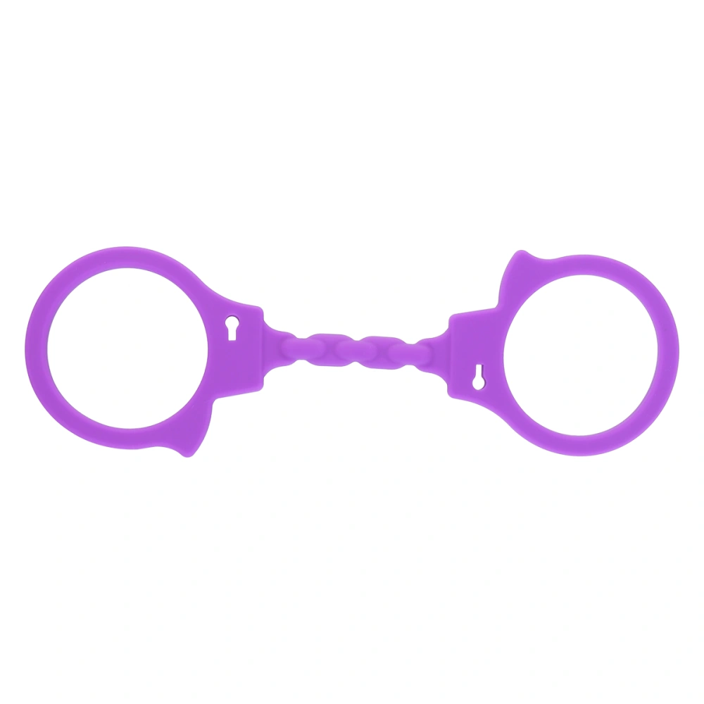 Couple Flirting Silicone Handcuffs Fun Adult Toy Strong Pull Silicone Handkerchief for Male and Female (Purple)