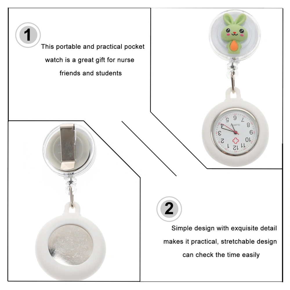 1pc Adorable Pocket Watch Rabbit Designed Chest Watch Cartoon Pocket Watch