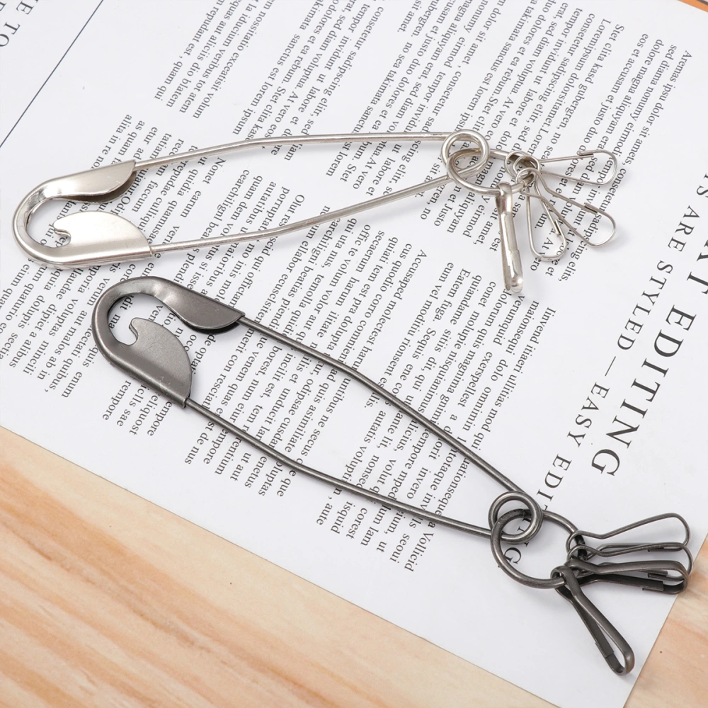 4 Pcs Creative Keychain Hanging Pendant Vintage Large Shaped Keys Chain Metal Keyring for Home Office Keys Holder (Random Color)