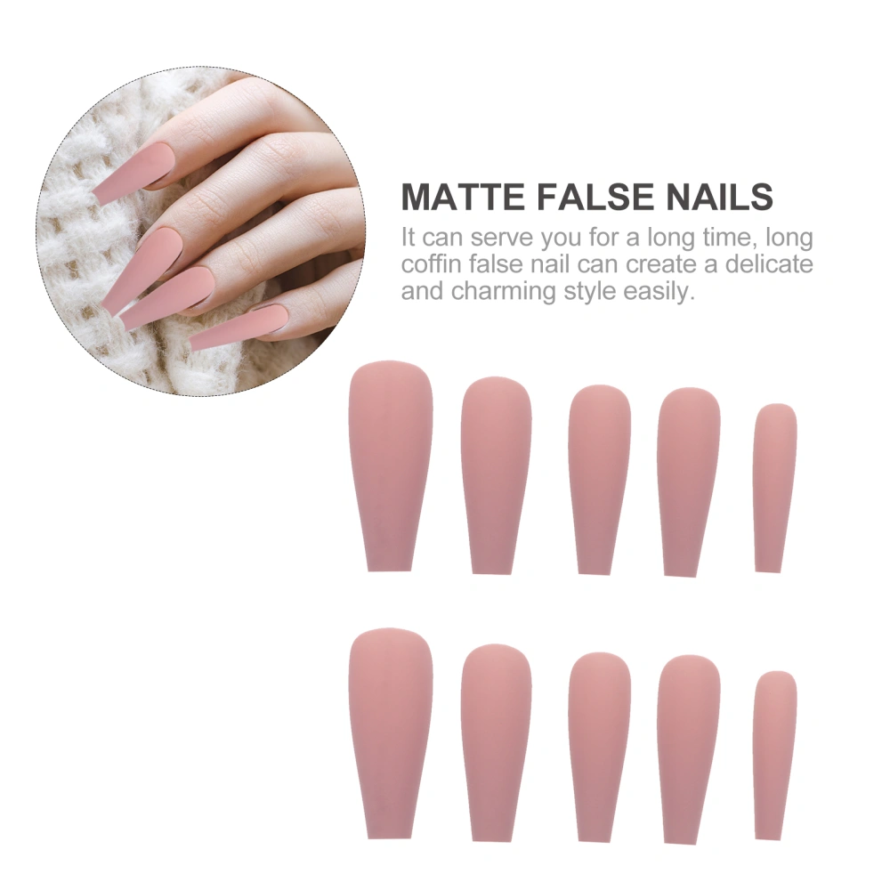 100pcs Matte Long Ballerina Press on Nails False Nails Full Cover Fake Nails