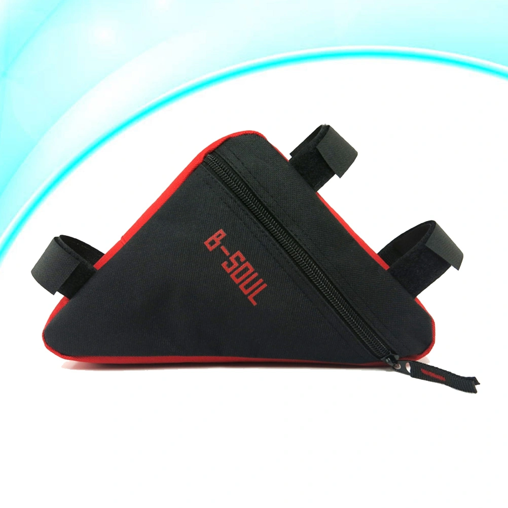 Outdoor Waterproof Triangle Cycling Bags Bike Front Tube Frame Bags Triangle Pouch Holder Saddle Bag MTB Road Bike Accessories (Black and Red)