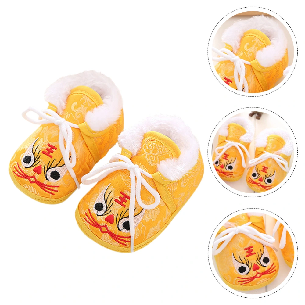 1 Pair of Winter Shoes Children Warm Shoes Embroidered Casual Footwear for Kid