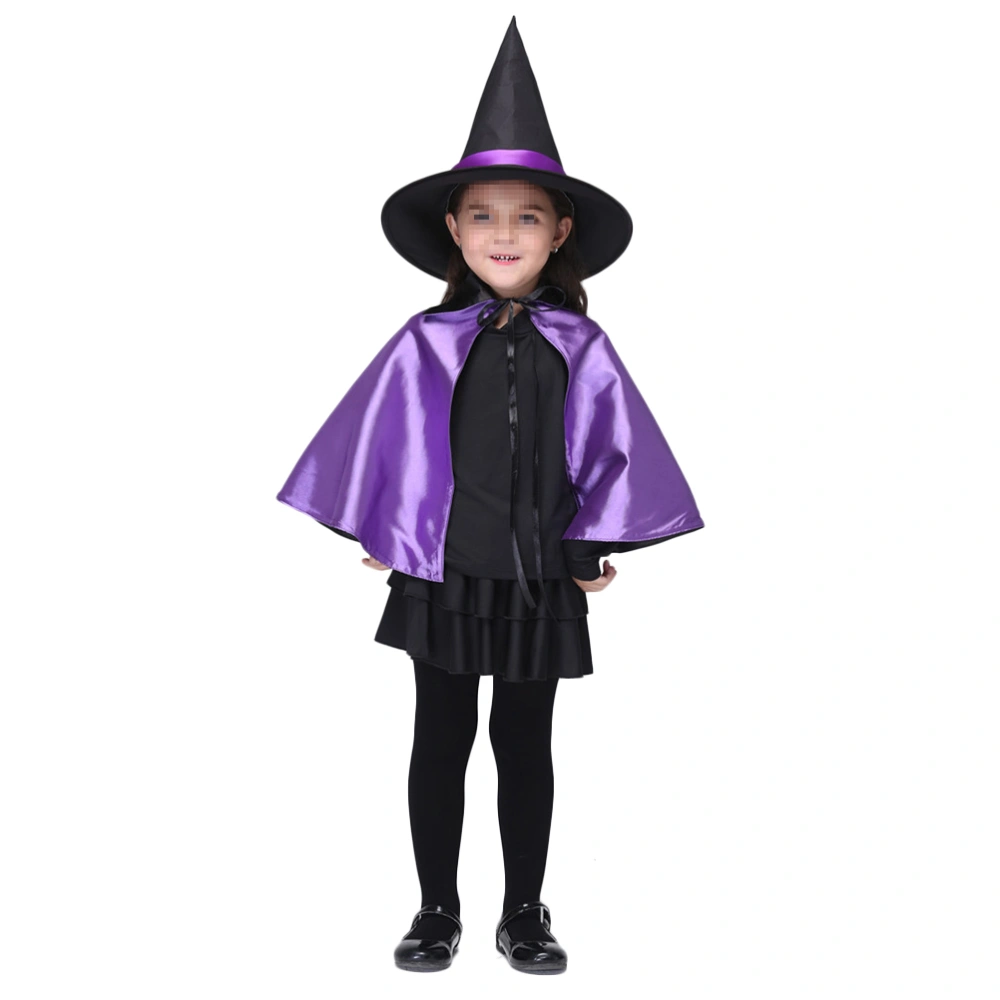 Witch Costume Children Halloween Cosplay Showing Costume Kit for Girls - Size M(Cloak Type)