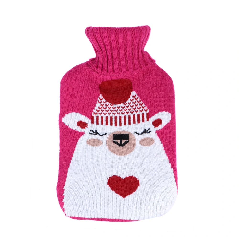 Hot Water Bottle Classic Hot Water Bag Bottle with Knit Cover for Pain Relief Hot Compress and Heat Therapy 2000ml (Rosy Sheep)