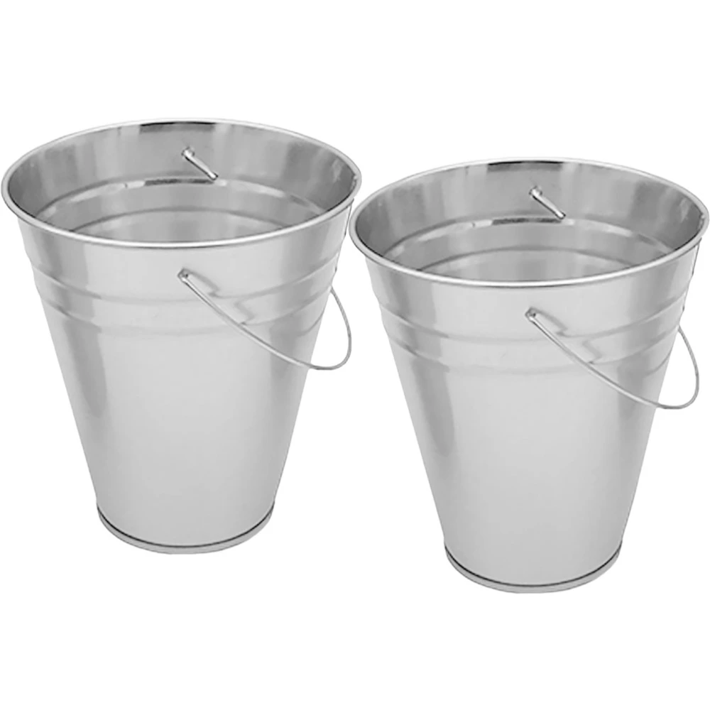 2 Pcs Bucket Decorative Barrel Multi-functional Container Bucket Tinplate Pencil Holder