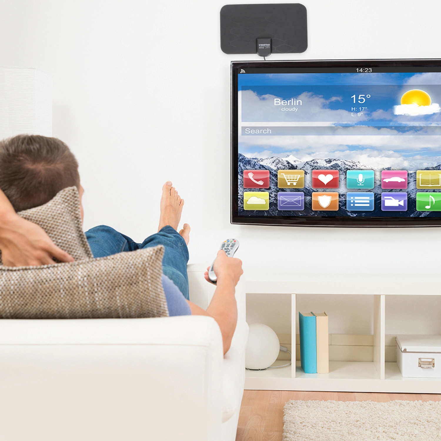 Digital TV Antenna Long Range High Definition TV Aerial Universal TV Antenna