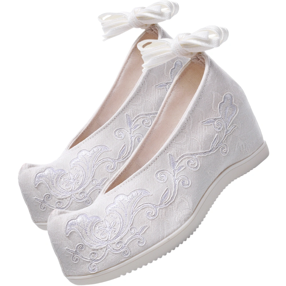 1 Pair Dance Performance Shoes Women Shoes Wedding Bride Embroidered Shoes