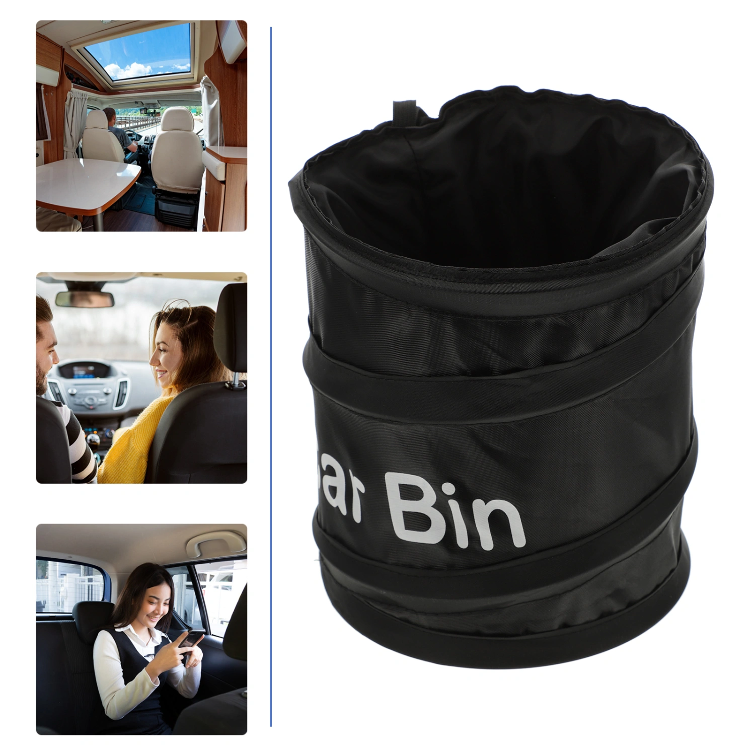 Hanging Car Trash Can Collapsible Portable Car Garbage Bag Small Car Organizer