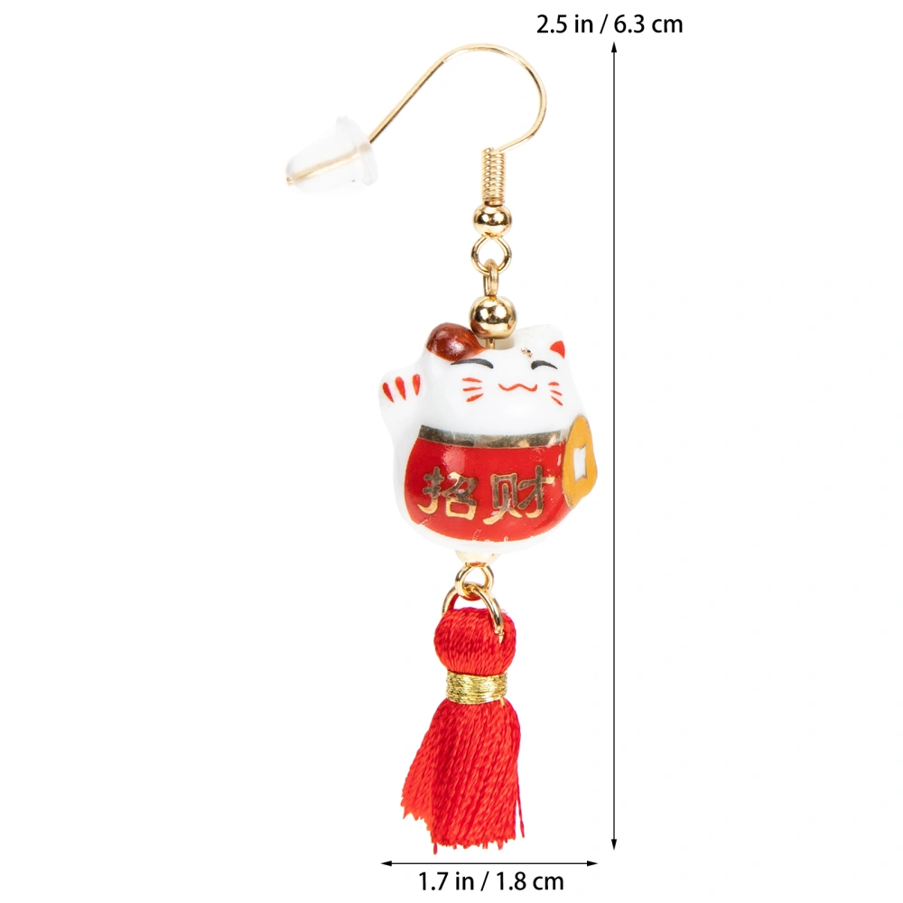 1 Pair Fortune Cat Earrings Women Fashion Ear Jewelry Gift for Girl Women