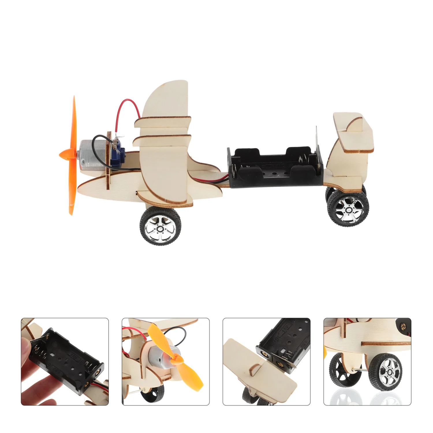 1 Set DIY Wooden Glide Aircraft Model Toy Simulated Aircraft (without Battery)