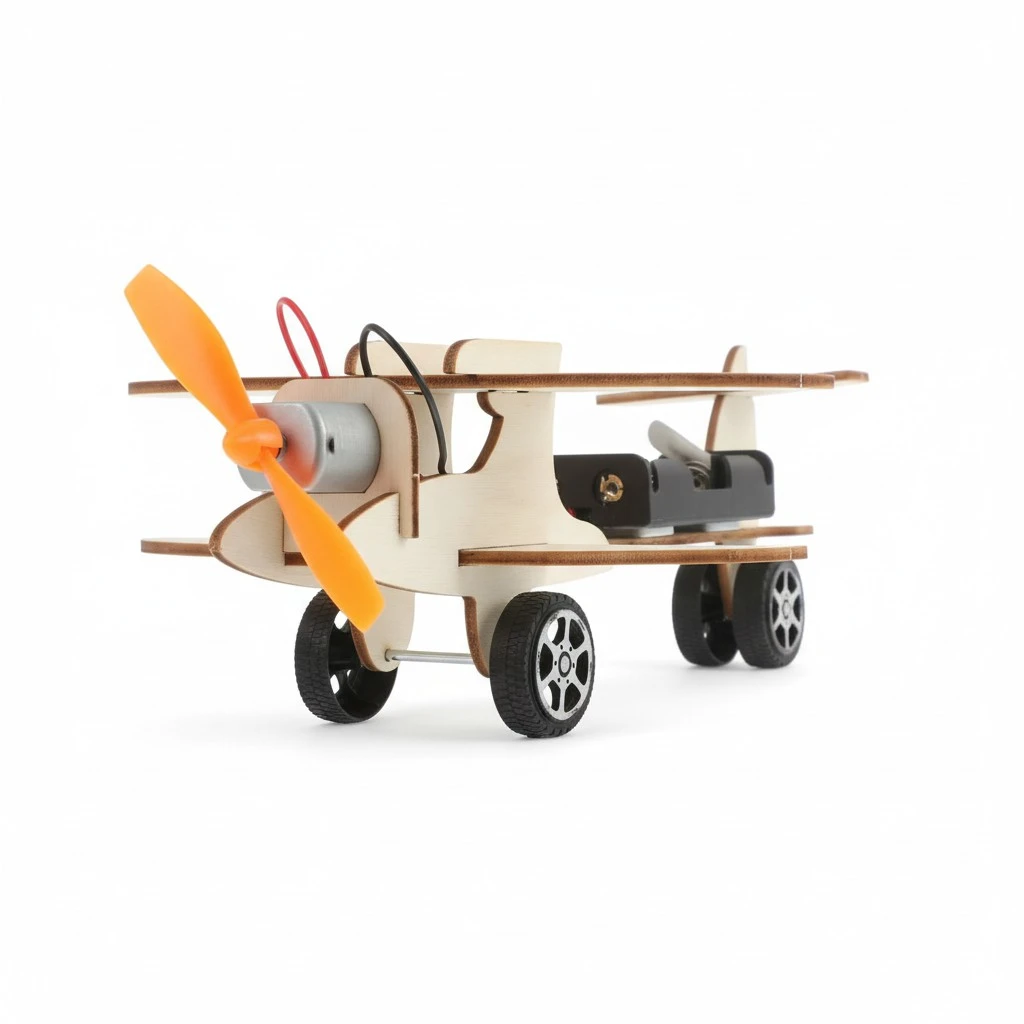 1 Set DIY Wooden Glide Aircraft Model Toy Simulated Aircraft (without Battery)