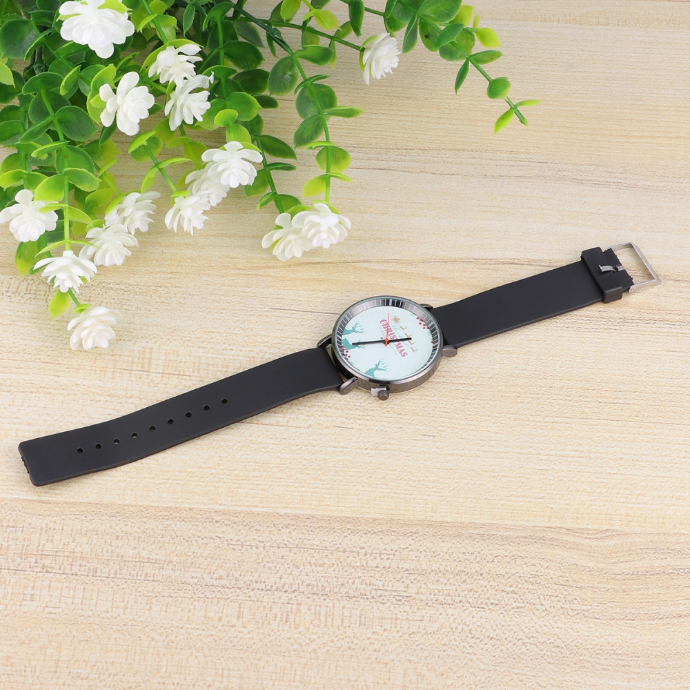 Merry Christmas Leaf and Letter Pattern Wristwatch Fashion Leisure Watch Elegant Quartz Wristwatch Students Boys Watch (Pattern 11)