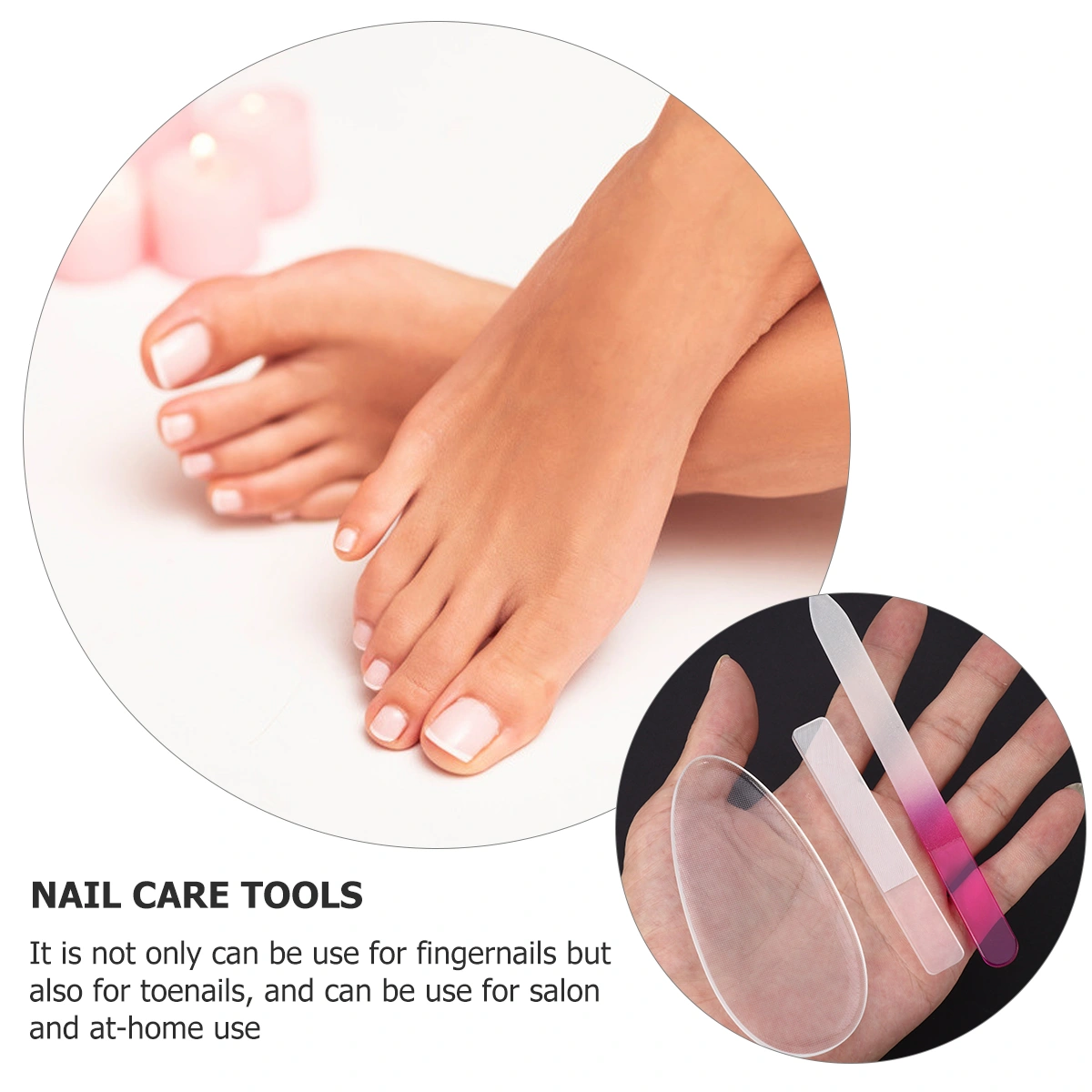 3Pcs Fashion Nail File Buffing Nail File Glass File Manicure Nail Art Tools