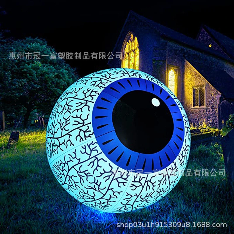 Halloween Inflatable Eyeball Decoration Glow In The Dark Eyeball Model Huge LED Light Eyeball