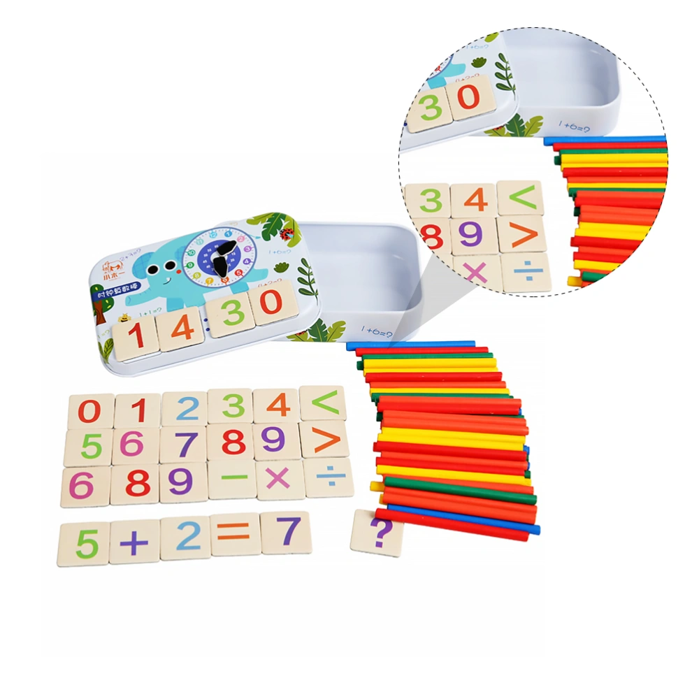 1Set Children Arithmetic Rods Wooden Creative Counting Rods Education Plaything