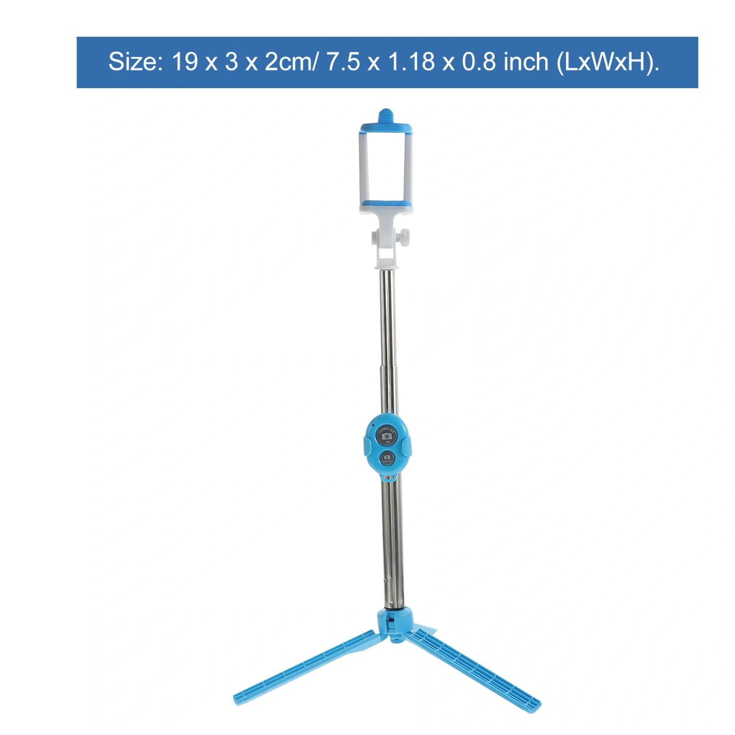 Universal Multifunctional Wireless Selfie Kit Selfie Stick Tripod and  Remote Shutter for iOS & Android Smartphones (Blue)